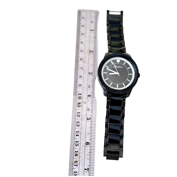 Brighton Carpenteria Watch Black Link Watch.  Clean lines works new battery